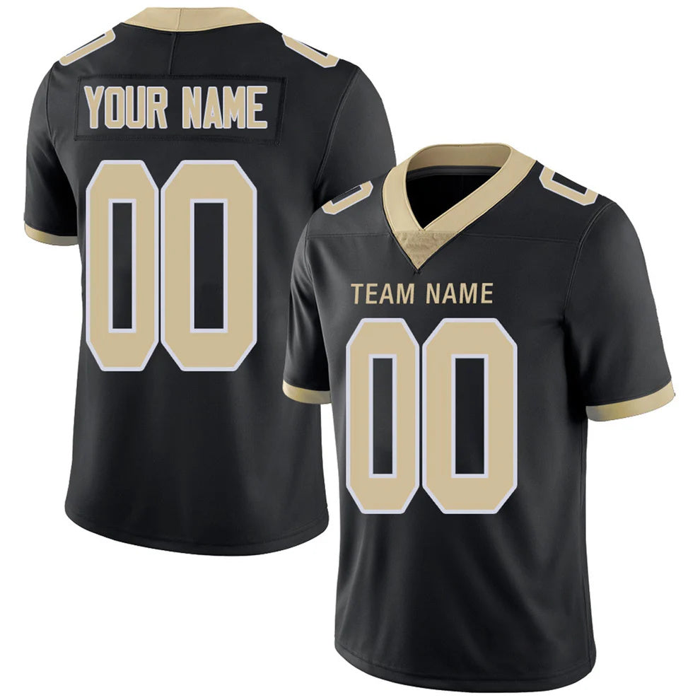 Custom NO.Saints Black Personalized Design Your Own Name and Number for Men Women Youth Footbal Jerseys