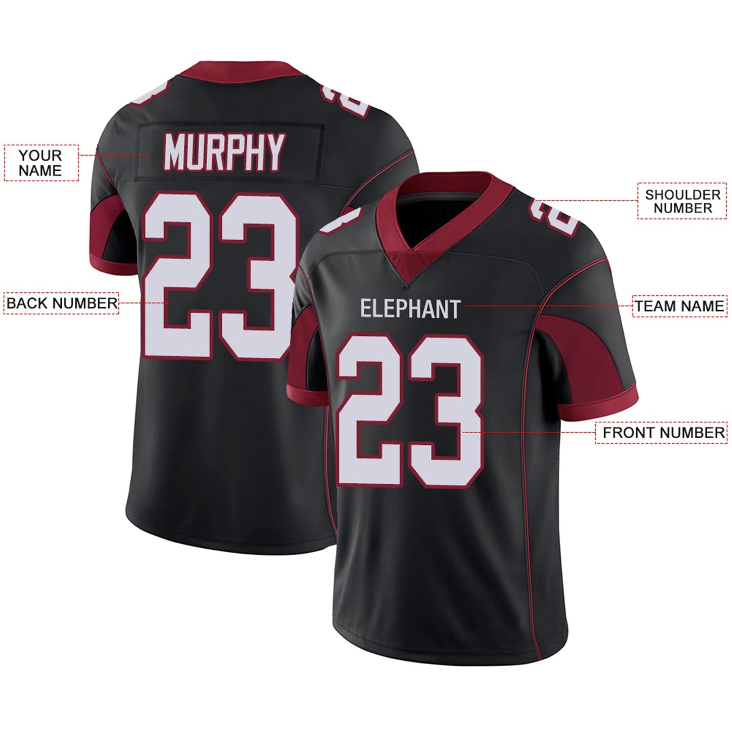 Custom A.Cardinals Black Personalized Design Your Own Name and Number for Men Women Youth Footbal Jerseys