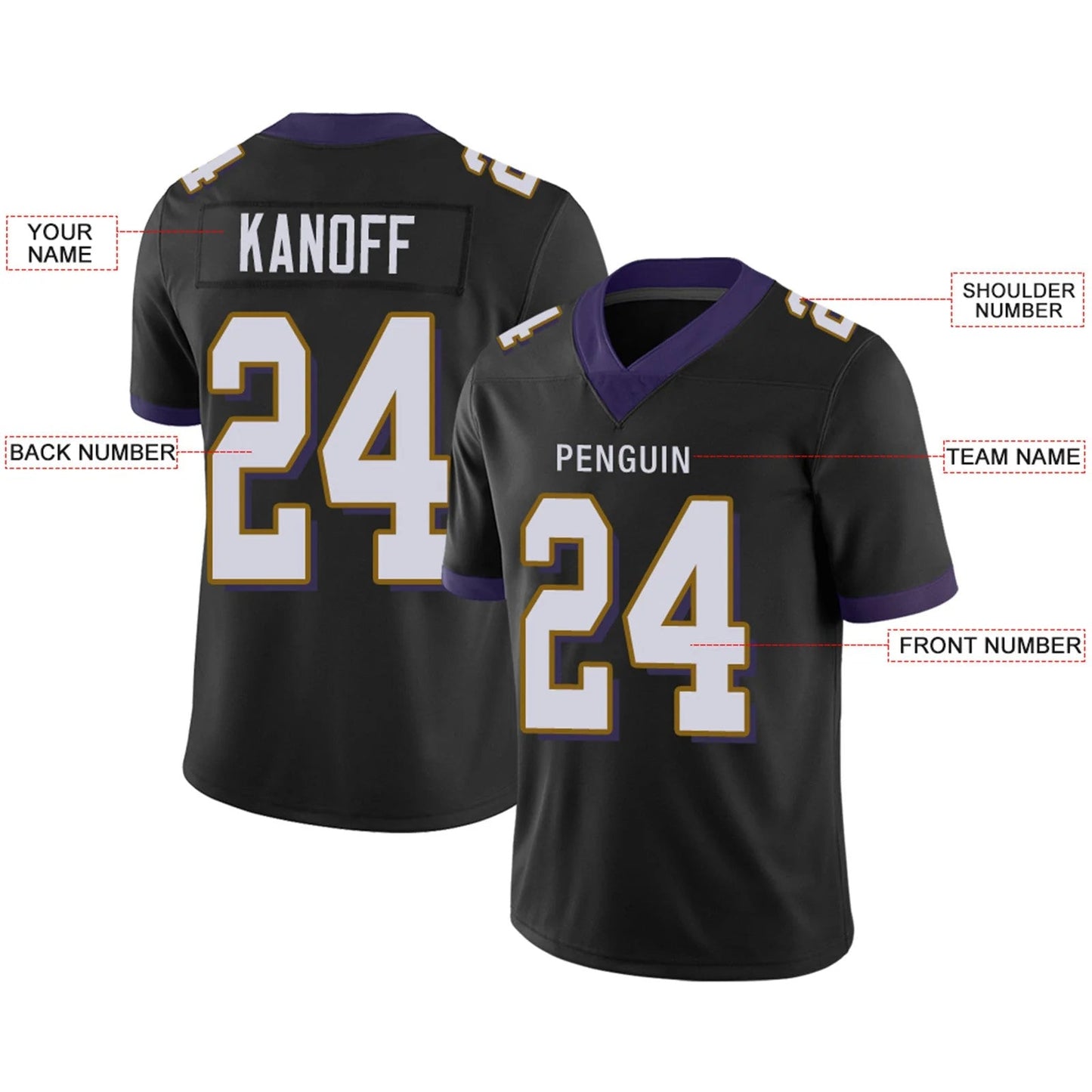 Custom B.Ravens Black Personalized Design Your Own Name and Number for Men Women Youth Footbal Jerseys