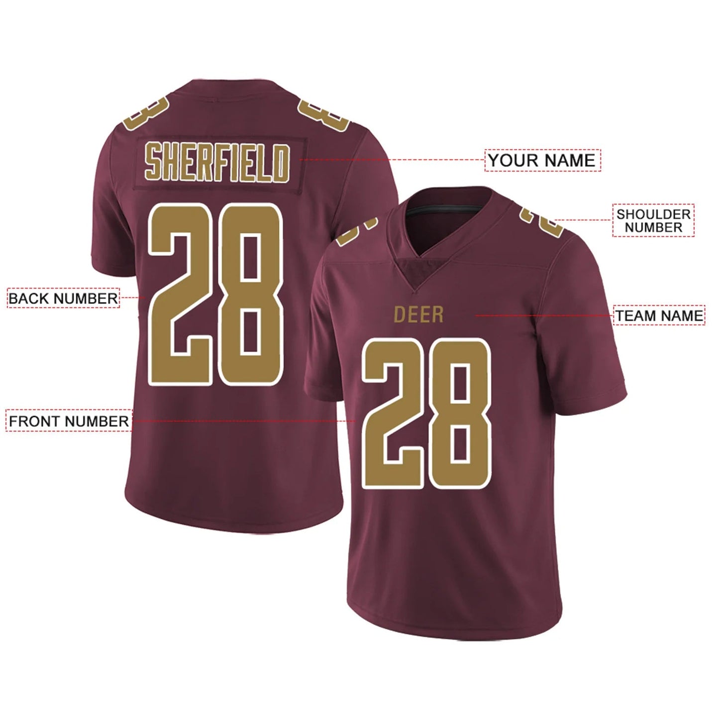 Custom W.Football Team Burgundy Personalized Design Your Own Name and Number for Men Women Youth Footbal Jerseys