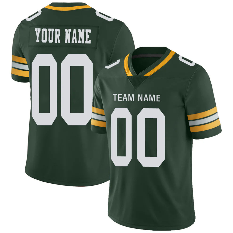 Custom GB.Packers Green Personalized Design Your Own Name and Number for Men Women Youth Footbal Jerseys
