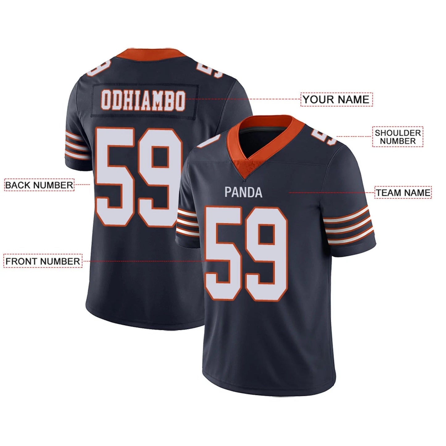 Custom C.Bears Navy Personalized Design Your Own Name and Number for Men Women Youth Footbal Jerseys