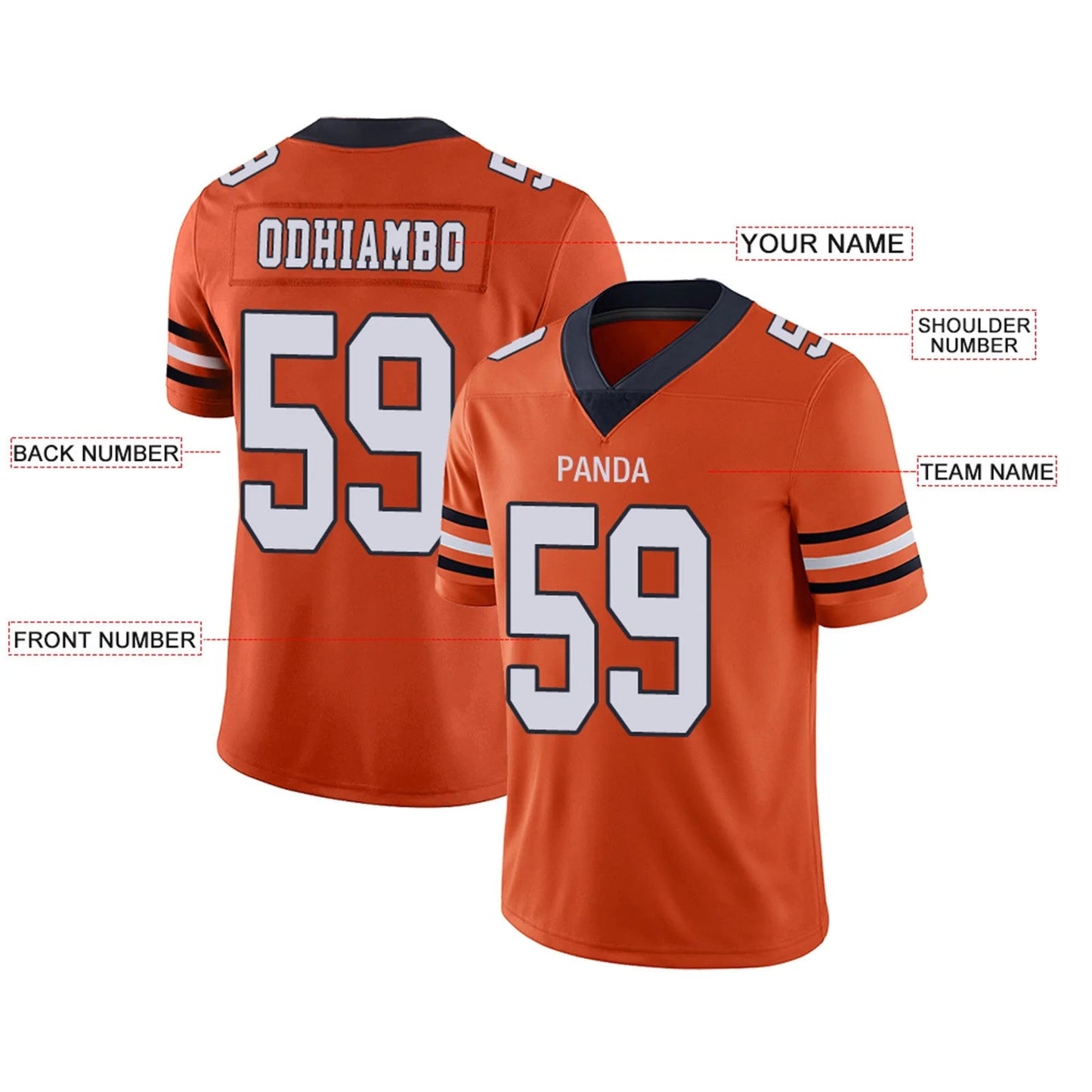 Custom C.Bears Orange Personalized Design Your Own Name and Number for Men Women Youth Footbal Jerseys