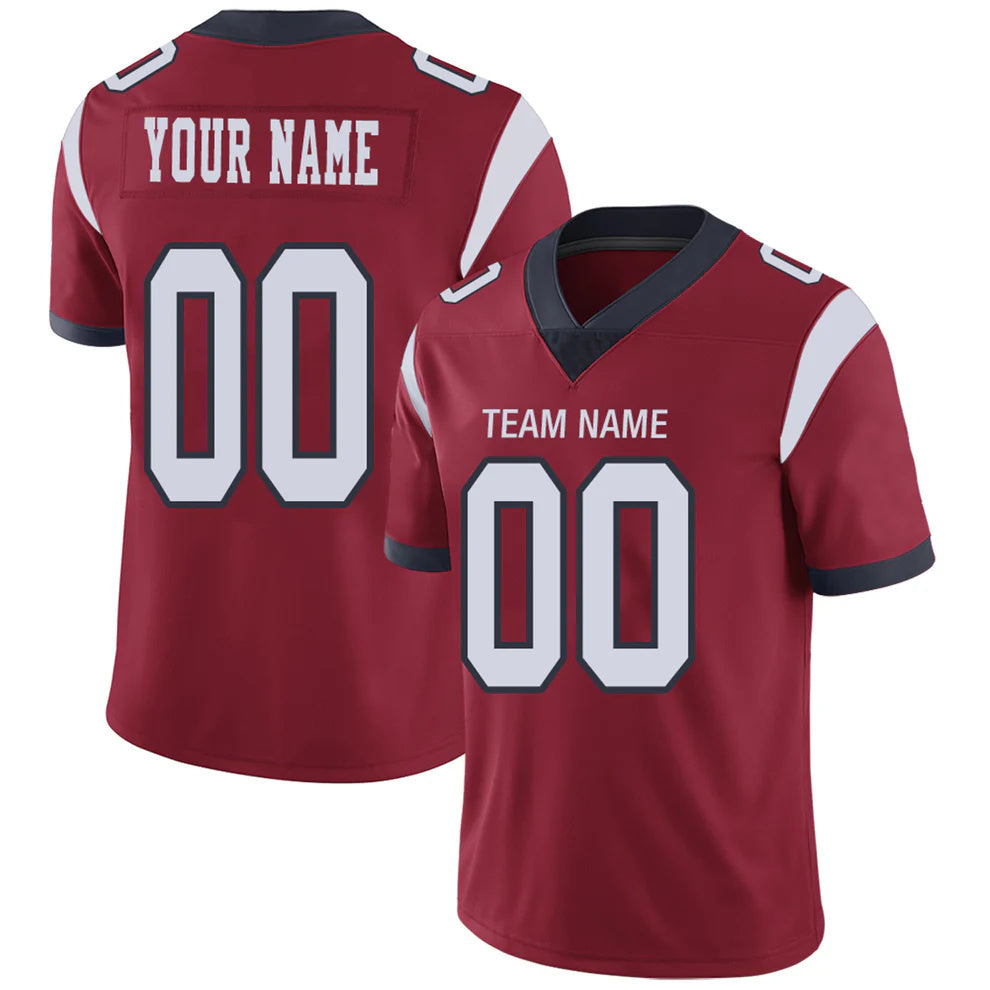 Custom H.Texans Red Personalized Design Your Own Name and Number for Men Women Youth Footbal Jerseys