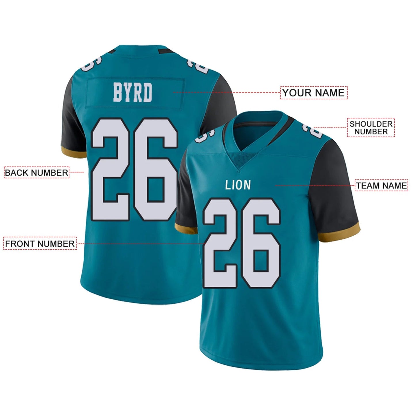 Custom J.Jaguars Teal Personalized Design Your Own Name and Number for Men Women Youth Footbal Jerseys