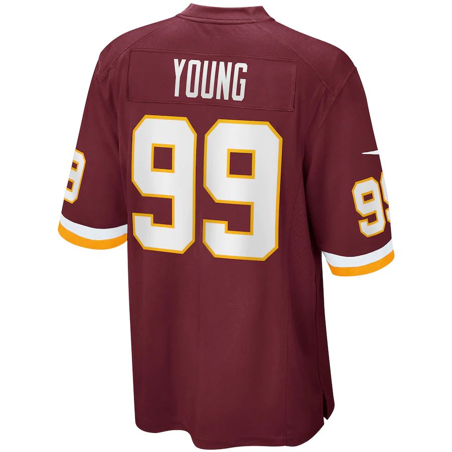 W.Football Team #99 Chase Young Burgundy Player Game Jersey Stitched American Football Jerseys