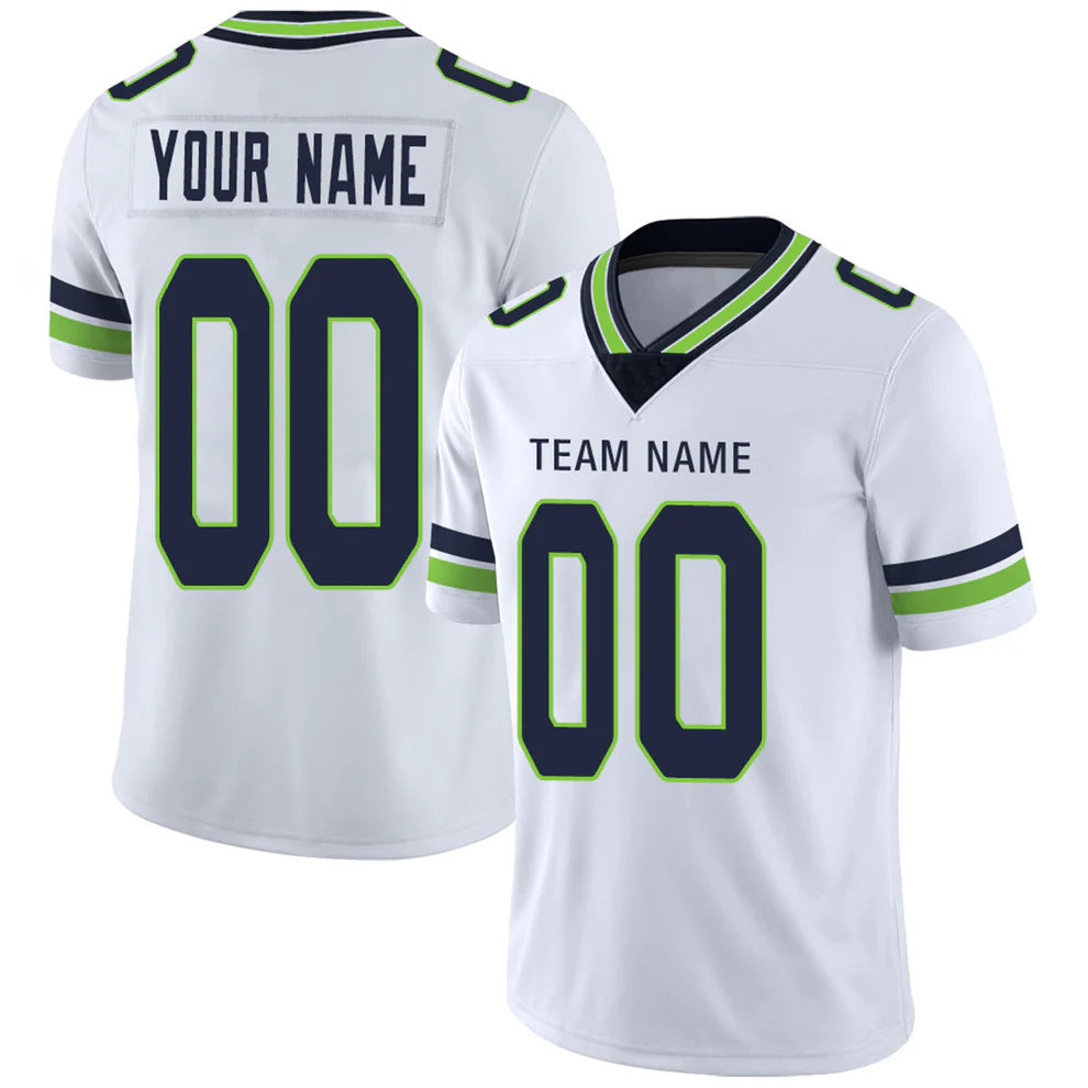 Custom S.Seahawks White Personalized Design Your Own Name and Number for Men Women Youth Footbal Jerseys