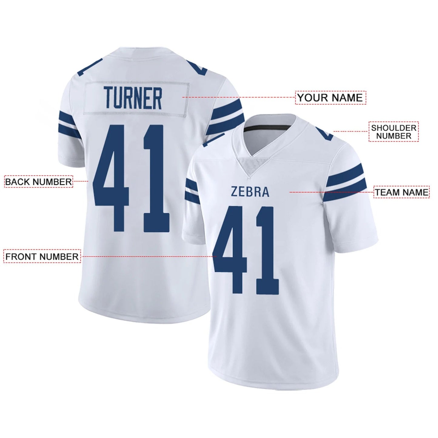Custom IN.Colts White Personalized Design Your Own Name and Number for Men Women Youth Footbal Jerseys