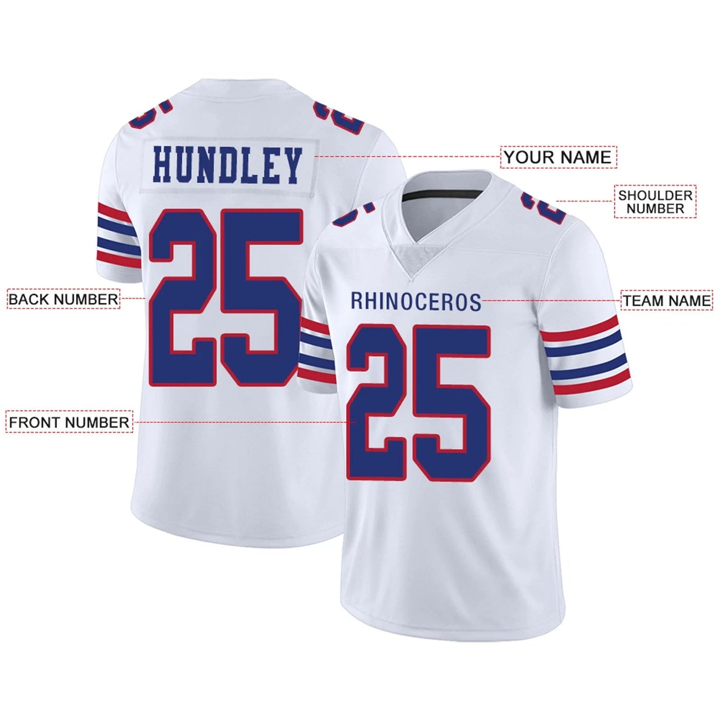 Custom B.Bills White Personalized Design Your Own Name and Number for Men Women Youth Footbal Jerseys