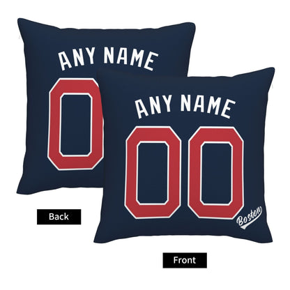 Custom Boston Red Sox Pillow Decorative Throw Pillow Case - Print Personalized Football Team Fans Name & Number Birthday Gift Football Pillows