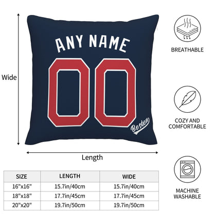 Custom Boston Red Sox Pillow Decorative Throw Pillow Case - Print Personalized Football Team Fans Name & Number Birthday Gift Football Pillows