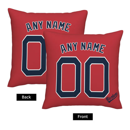 Custom Boston Red Sox Pillow Decorative Throw Pillow Case - Print Personalized Football Team Fans Name & Number Birthday Gift Football Pillows