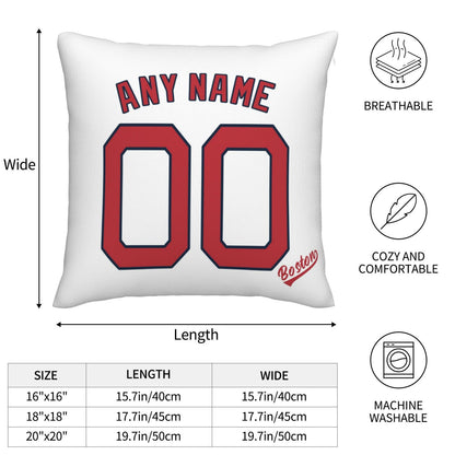 Custom Boston Red Sox Pillow Decorative Throw Pillow Case - Print Personalized Football Team Fans Name & Number Birthday Gift Football Pillows