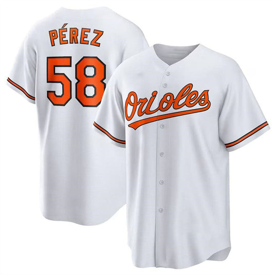 Baltimore Orioles #58 Cionel P¡§|rez White Authentic Player Jersey Baseball Jerseys