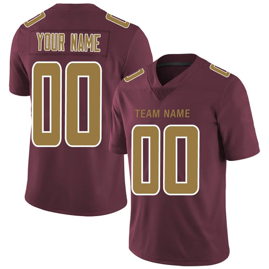 Custom W.Football Team Burgundy Personalized Design Your Own Name and Number for Men Women Youth Footbal Jerseys