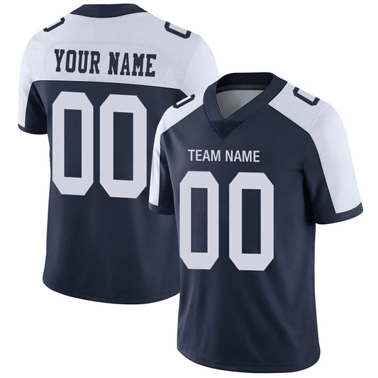 Custom D.Cowboys Navy White Personalized Design Your Own Name and Number for Men Women Youth Footbal Jerseys
