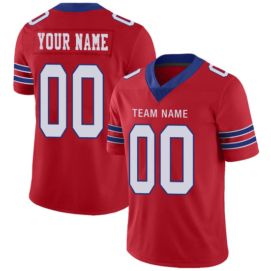 Custom B.Bills Red Personalized Design Your Own Name and Number for Men Women Youth Footbal Jerseys