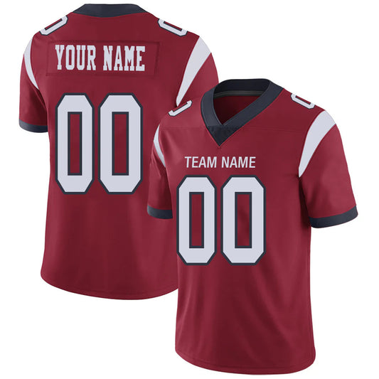 Custom H.Texans Red Personalized Design Your Own Name and Number for Men Women Youth Footbal Jerseys