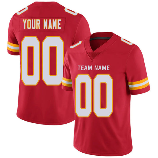 Custom KC.Chiefs Red Personalized Design Your Own Name and Number for Men Women Youth Footbal Jerseys