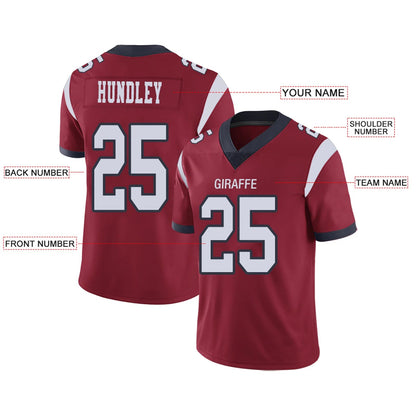 Custom H.Texans Red Personalized Design Your Own Name and Number for Men Women Youth Footbal Jerseys
