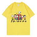 Snoopy Friends Cartoon Anime Women T-shirt Summer Short Sleeve 100% Cotton Men Tee Shirts Tops 2025 New Fashion Couple Clothing