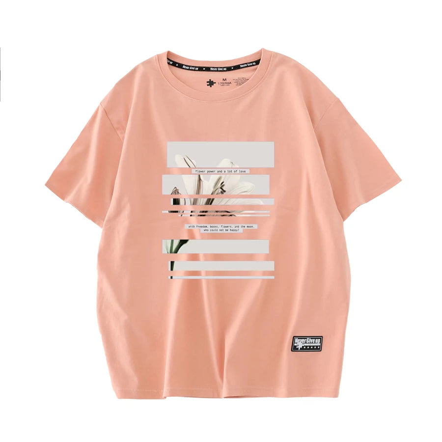 WAVLATII Women New Art Printed T Shirts Female Black 100% Cotton Casual Tees Lady Pink Short Sleeve Tops for Summer WT2226