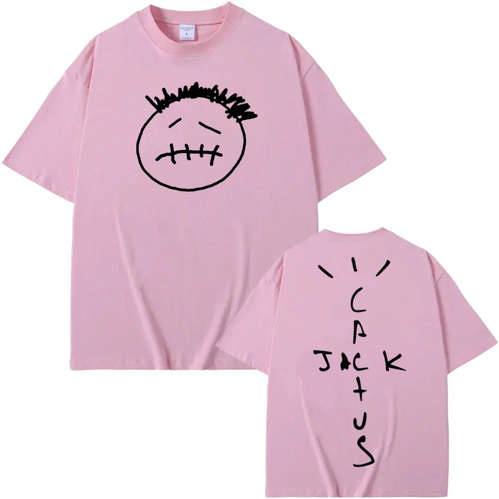 American rapper and Travis T Shirt Short Sleeve 100%Cotton Tee-shirt Graphic Printing Scott Tshirt Hip Hop Punk Clothing Tops