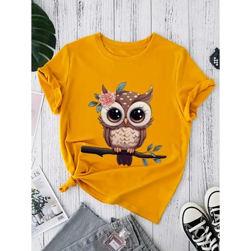 100% Cotton New Hot Sale Animal Print Women's Fashionable Casual Short Sleeve Tops Shirts for Women  Harajuku  Graphic T Shirts