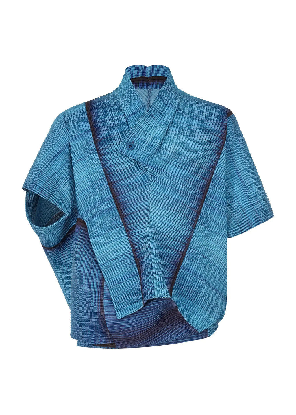 YUDX Miyake Pleated Men's Jacket Solid Color Irregular Top Short Sleeve One Button Design 2024 Autumn New