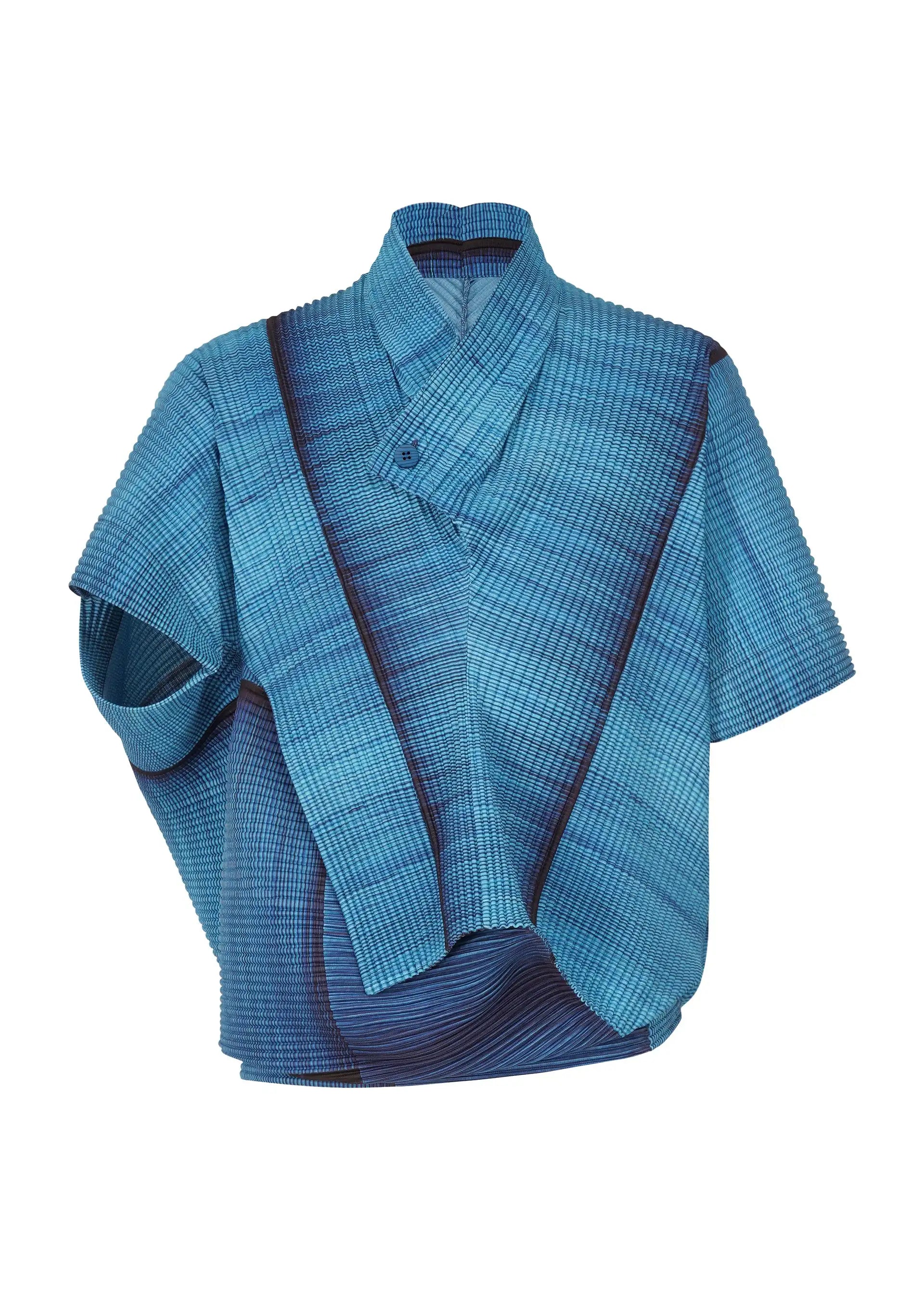 YUDX Miyake Pleated Men's Jacket Solid Color Irregular Top Short Sleeve One Button Design 2024 Autumn New