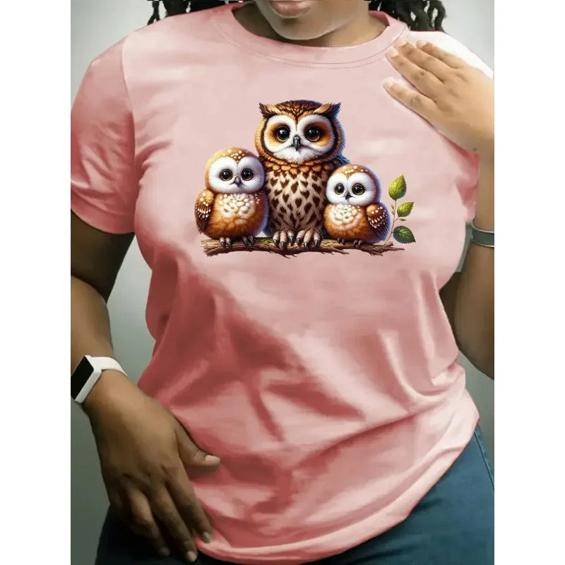 100% Cotton New Hot Sale Animal Print Women's Fashionable Casual Short Sleeve Tops Shirts for Women  Harajuku  Graphic T Shirts