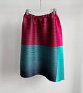 Miyake Pleated Collision Color Half Skirt 2025 Summer New Temperament Leisure Loose Horizontal Stripe A-line Skirt