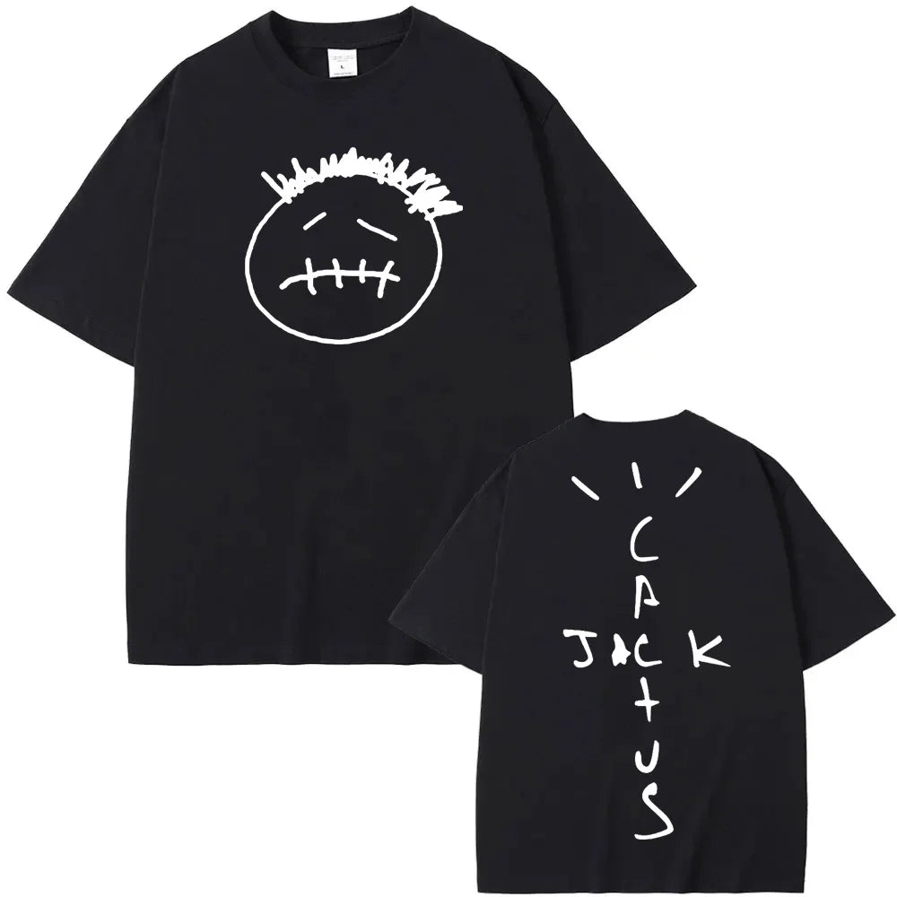 American rapper and Travis T Shirt Short Sleeve 100%Cotton Tee-shirt Graphic Printing Scott Tshirt Hip Hop Punk Clothing Tops