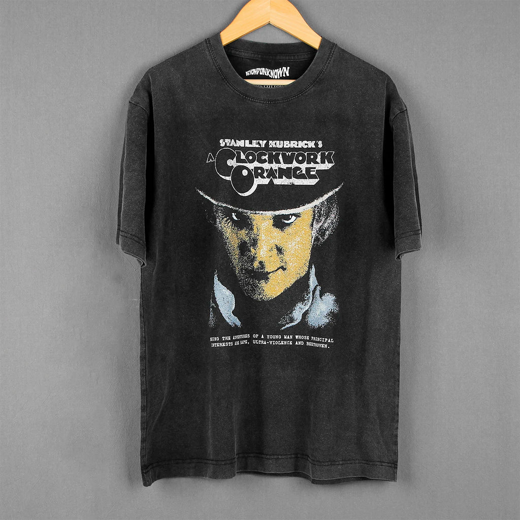 A Clockwork Orange T-Shirt Stanley Kubrick Trainspotting Thelma Louise Movie Retro Cotton Long Sleeves Washed Print Tee Shirt