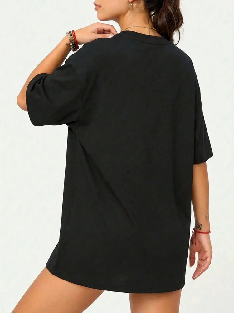 2026 Spring Summer Women's Casual T-shirts High Quality 100% Cotton Soft O-neck Tees Female Home Outdoor Comfort Pure Color Tops