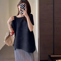 Pleated Fashion Temperament Solid Loose Plus Size Comfortable Diagonal Hem Top + Wrap Hip Half Skirt Summer Wear 2024 Summer New