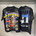 New fashion brand LIFE HUSTLERS Y2K hot stamping hole Men Women T-shirt Streetwear 100% Cotton Loose Round Neck Top Tees