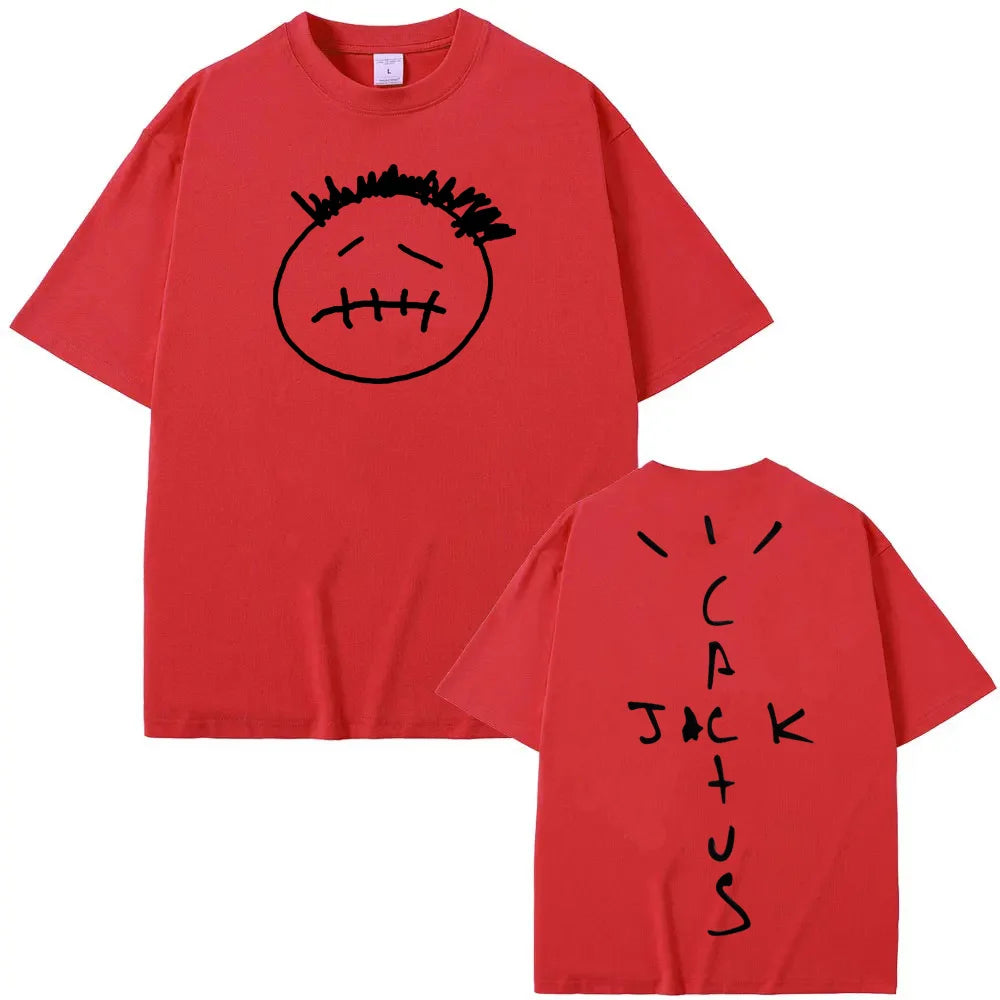 American rapper and Travis T Shirt Short Sleeve 100%Cotton Tee-shirt Graphic Printing Scott Tshirt Hip Hop Punk Clothing Tops