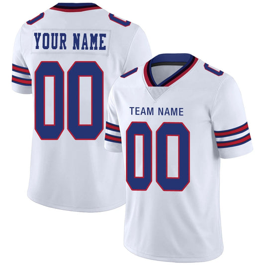 Custom B.Bills White Personalized Design Your Own Name and Number for Men Women Youth Footbal Jerseys
