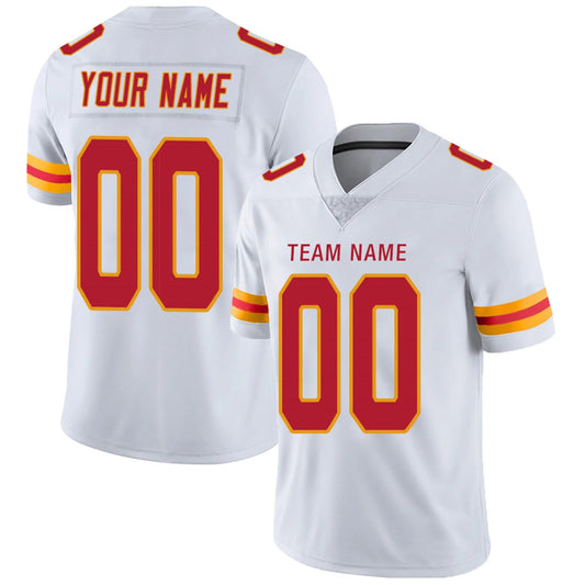 Custom KC.Chiefs White Personalized Design Your Own Name and Number for Men Women Youth Footbal Jerseys