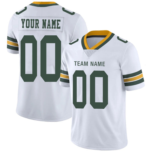 Custom GB.Packers White Personalized Design Your Own Name and Number for Men Women Youth Footbal Jerseys