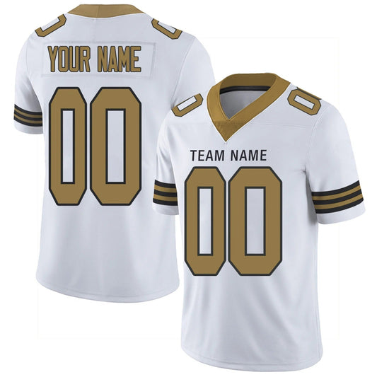 Custom NO.Saints White Personalized Design Your Own Name and Number for Men Women Youth Footbal Jerseys