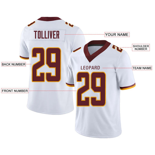 Custom W.Football Team White Personalized Design Your Own Name and Number for Men Women Youth Footbal Jerseys